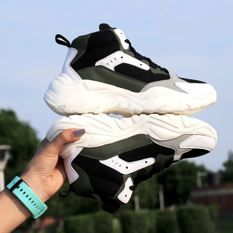 Bacca Bucci Black, White and Green NYRA Mid-top Platform Fashion Sneakers for Women | Best Price UAE